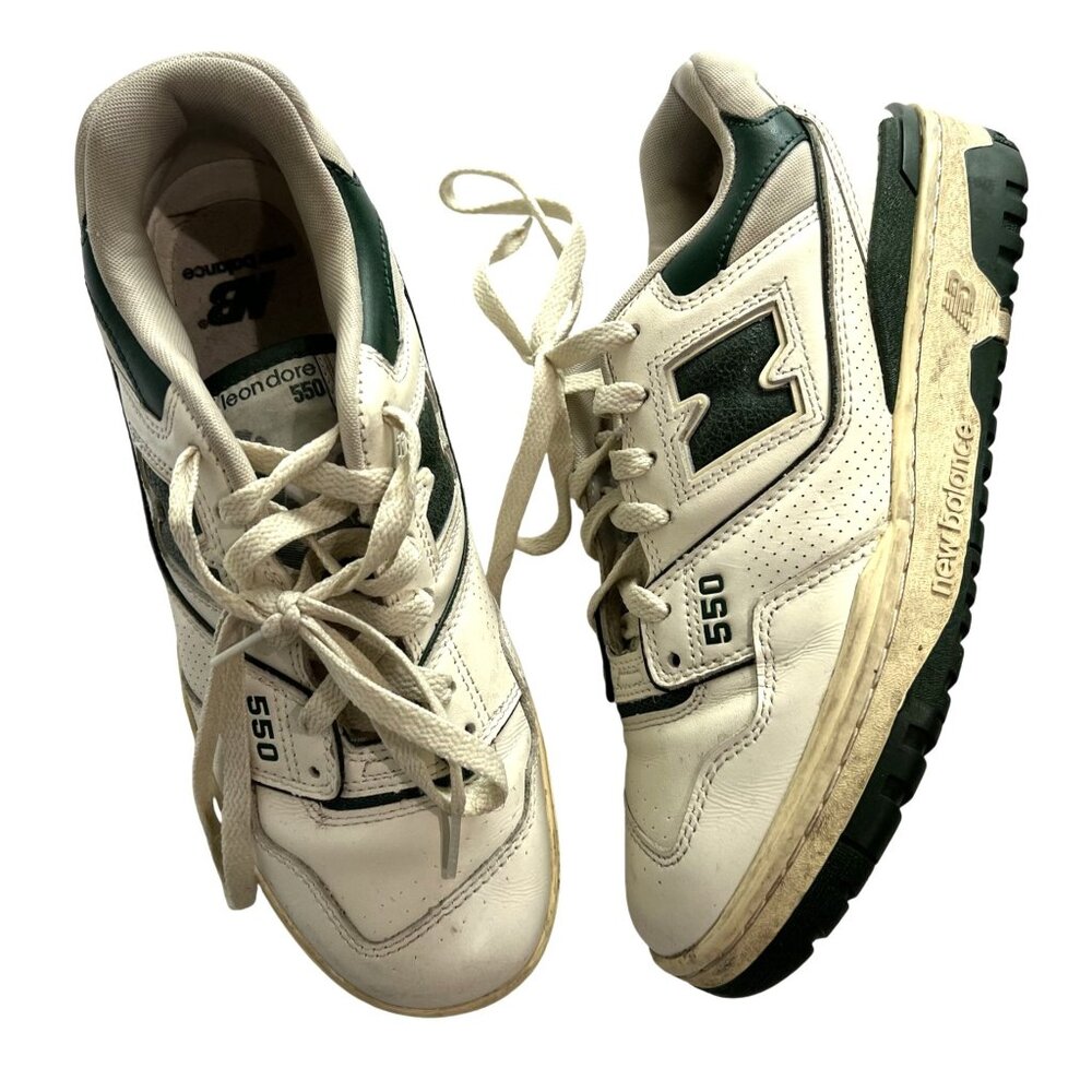 New Balance x Aime Leon Dore 550 Sneakers in White Green - Picture 1 of 9